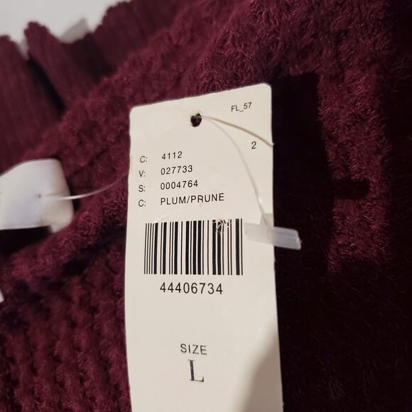 Eri + Ali Anthropologie NWT Tallie Distressed Peplum Thermal Top Womens Size L - Picture 8 of 11